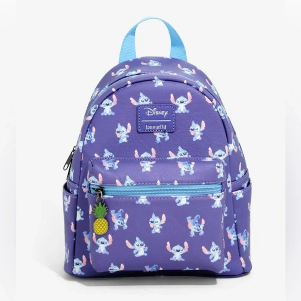 FLAWED Disney x Loungefly | Purple Lilo & Stitch Poses Mini Backpack | One Size